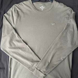 Hollister Men's Olive Long Sleeve Shirt